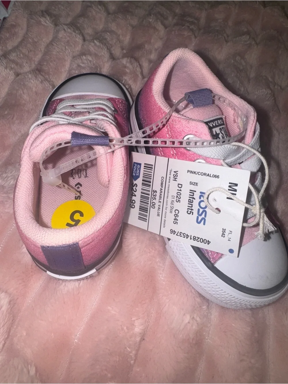 Converse Kids Pink and Purple Low Top Sneakers